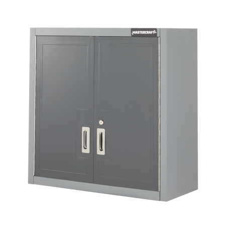 Mastercraft Wall Mount 2-Door Wide Cabinet with 2 Adjustable Shelves, Grey Series, 28 x 28 x 12-in