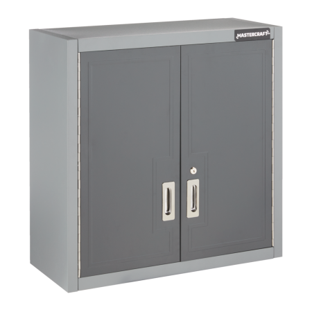 Mastercraft Wall Mount 2-Door Wide Cabinet with 2 Adjustable Shelves, Grey Series, 28 x 28 x 12-in