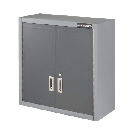 Mastercraft Wall Mount 2-Door Wide Cabinet with 2 Adjustable Shelves, Grey Series, 28 x 28 x 12-in