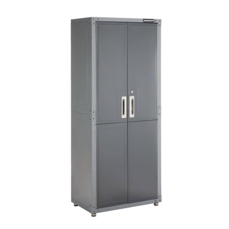 Mastercraft 2-Door Tall Cabinet with 3 Adjustable Shelves, Grey Series, 72 x 30 x 18-in