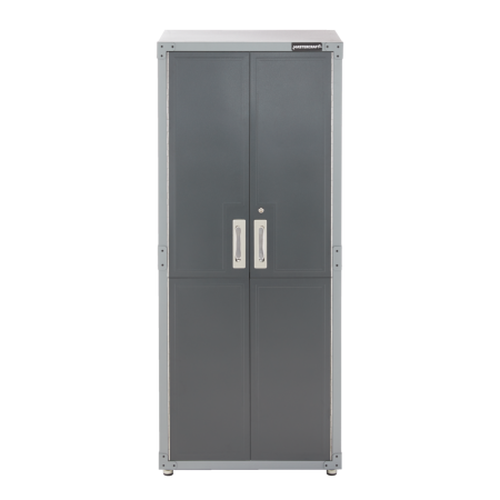 Mastercraft 2-Door Tall Cabinet with 3 Adjustable Shelves, Grey Series, 72 x 30 x 18-in