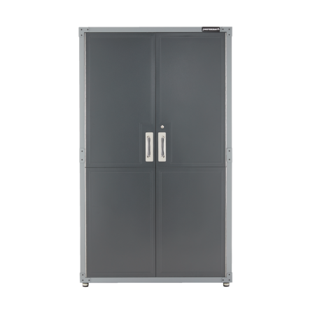 Mastercraft 2-Door Tall Cabinet with 3 Adjustable Shelves, Grey Series, 72 x 42 x 18-in