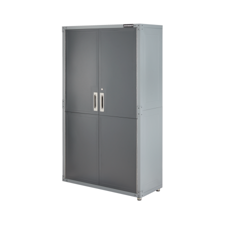 Mastercraft 2-Door Tall Cabinet with 3 Adjustable Shelves, Grey Series, 72 x 42 x 18-in