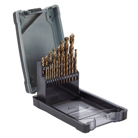 MAXIMUM Cobalt Drill Bit Set for Wood, Metal, Plastic, 21-pc