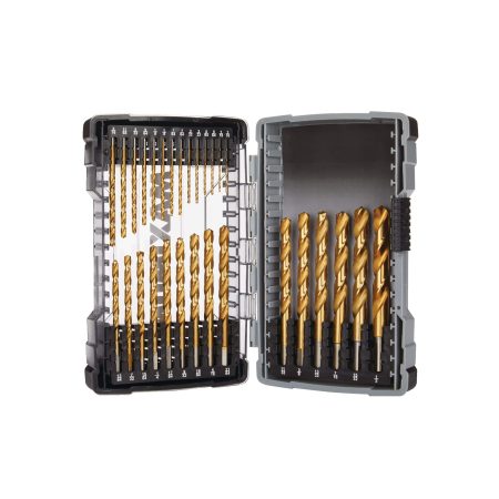 MAXIMUM Precision Point  7-edge Titanium Drill Bit Set for Wood, Metal, Plastic, 29-pc