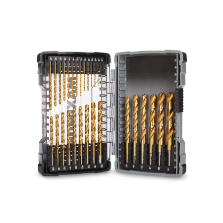 MAXIMUM Precision Point  7-edge Titanium Drill Bit Set for Wood, Metal, Plastic, 29-pc