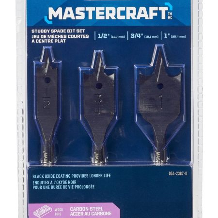 Mastercraft Stubby Impact Driver/Drill Spade Bits, 3-pc