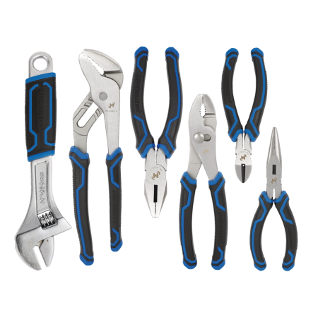 Mastercraft Wrench & Pliers Set, Double Shot Handle, Anti-Rust Coating, Carbon Steel, 6-pc