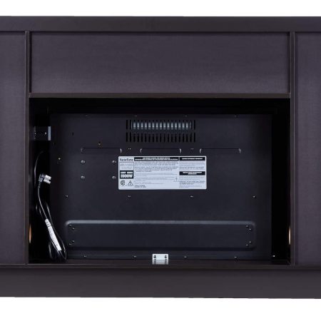 CANVAS Kingwood Media Electric Fireplace TV Stand, 57-in, 1500W, Includes Remote Control, Brown