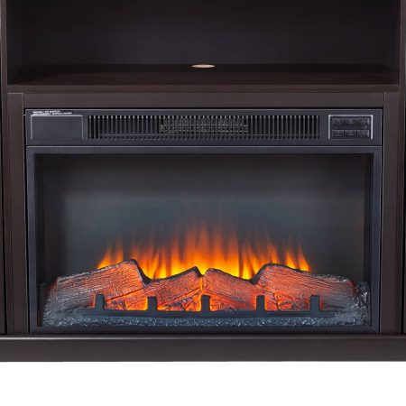 CANVAS Kingwood Media Electric Fireplace TV Stand, 57-in, 1500W, Includes Remote Control, Brown