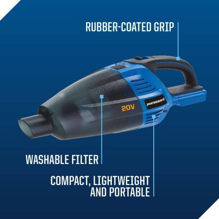 Mastercraft Mastervac 20V Max Lithium-Ion Cordless Handheld Vacuum with Nozzles, Tool Only, PWR POD Compatible