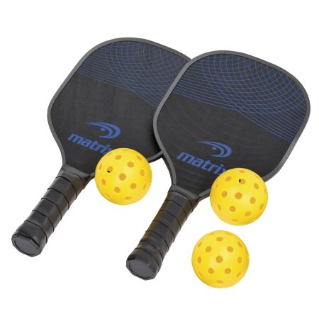 Matrix Beginner/Intermediate Wooden Pickleball Paddle/Racket & Outdoor Ball Set, 5-pc