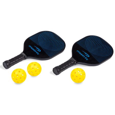 Matrix Beginner/Intermediate Wooden Pickleball Paddle/Racket & Outdoor Ball Set, 5-pc