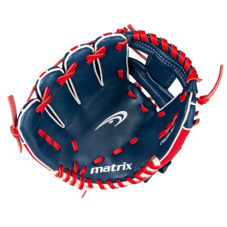 Matrix Youth Fielding Glove, Blue/Red, Right-Hand Catch, 9-in