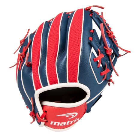 Matrix YTH Fielding Glove, Blue/Red, Left-Hand Catch, 10-in