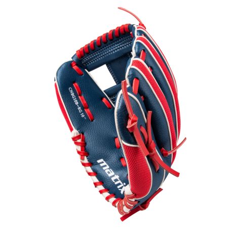 Matrix YTH Fielding Glove, Blue/Red, Left-Hand Catch, 10-in