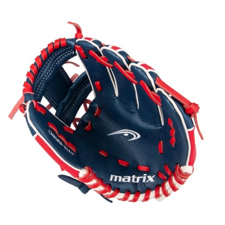 Matrix YTH Fielding Glove, Blue/Red, Left-Hand Catch, 8.5-in