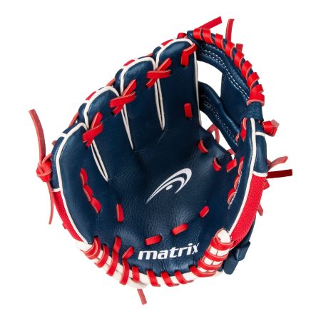 Matrix Youth Fielding Glove, Blue/Red, Right-Hand Catch, 8.5-in