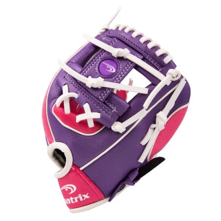 Matrix YTH Fielding Glove, Pink/Purple, Left-Hand Catch, 8.5-in