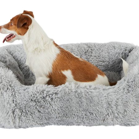 Cat Craft Plush Pet Bed, 30-in x 24-in, Grey