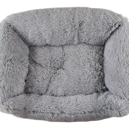 Cat Craft Plush Pet Bed, 30-in x 24-in, Grey