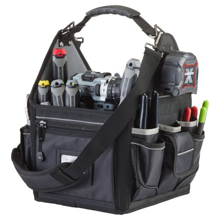 MAXIMUM Electricians Tote Tool Bag w/ Shoulder Strap, 35 Pockets, 11-in