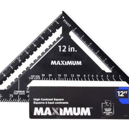 MAXIMUM Plastic Heavy-Duty ABS Square, 12-in, Black