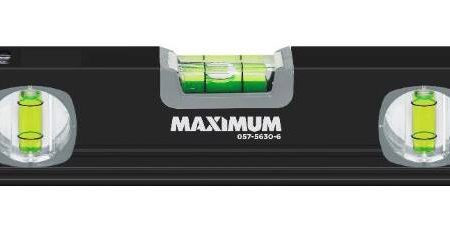 MAXIMUM Aluminum Tool Box Spirit Level, 12-in, Black