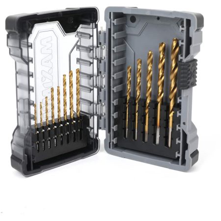 MAXIMUM Precision Point  7-edge Titanium Drill Bit Set for Wood, Metal, Plastic, 13-pc