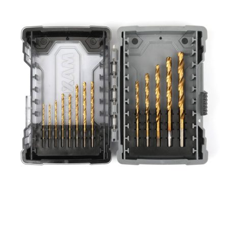 MAXIMUM Precision Point  7-edge Titanium Drill Bit Set for Wood, Metal, Plastic, 13-pc