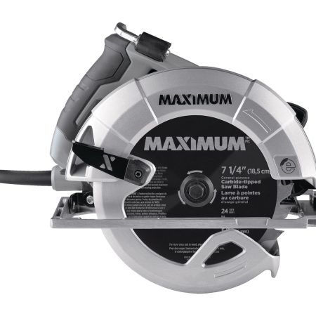 MAXIMUM 15A Circular Saw with E-Brake, Guide, Wrench & Carbide-Tipped Blade, 7-1/4-in