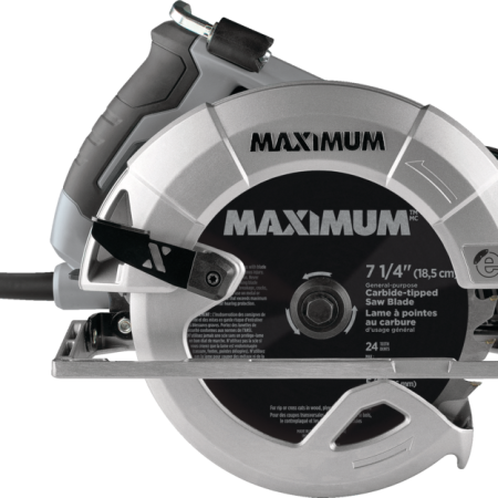 MAXIMUM 15A Circular Saw with E-Brake, Guide, Wrench & Carbide-Tipped Blade, 7-1/4-in