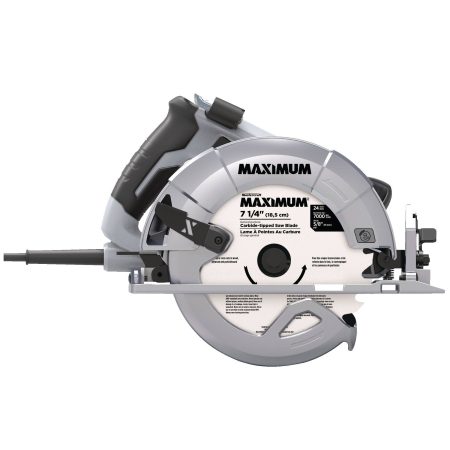 MAXIMUM 15A Circular Saw with E-Brake, Guide, Wrench & Carbide-Tipped Blade, 7-1/4-in