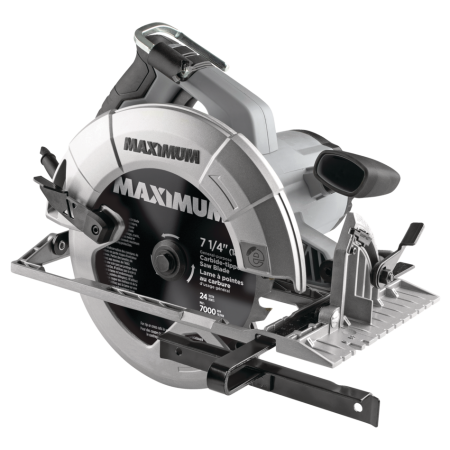 MAXIMUM 15A Circular Saw with E-Brake, Guide, Wrench & Carbide-Tipped Blade, 7-1/4-in