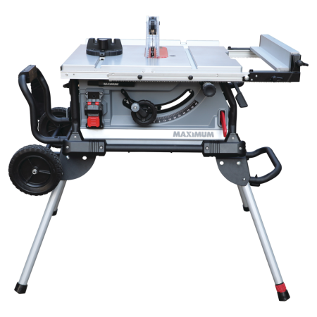 MAXIMUM 15 Amp Jobsite Table Saw with Rolling Stand, 10-in