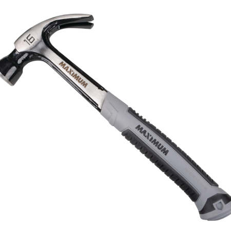 Maximum 16-oz Magnetic Claw Hammer, One Piece Steel Construction, non-slip handle