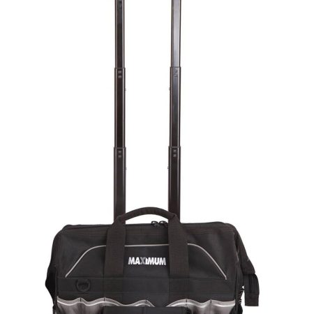 MAXIMUM Rolling Tote Tool Bag w/ Wheels, 24 Pockets, 18-in