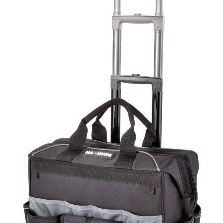 MAXIMUM Rolling Tote Tool Bag w/ Wheels, 24 Pockets, 18-in