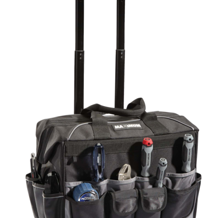 MAXIMUM Rolling Tote Tool Bag w/ Wheels, 24 Pockets, 18-in