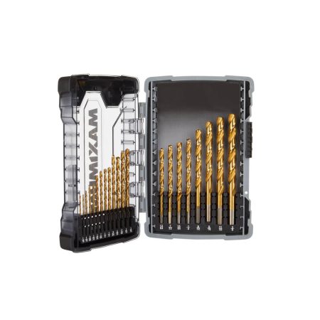 MAXIMUM Precision Point  7-edge Titanium Drill Bit Set for Wood, Metal, Plastic, 21-pc