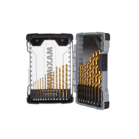 MAXIMUM Precision Point  7-edge Titanium Drill Bit Set for Wood, Metal, Plastic, 21-pc