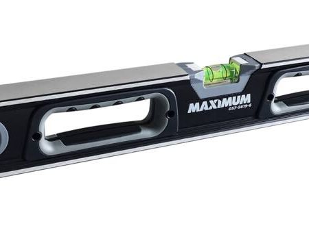 MAXIMUM Aluminum Magnetic Box Spirit Level, 24-in, Black