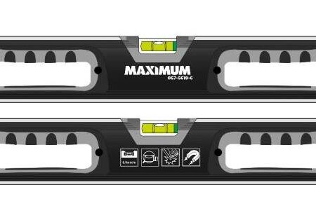 MAXIMUM Aluminum Magnetic Box Spirit Level, 24-in, Black