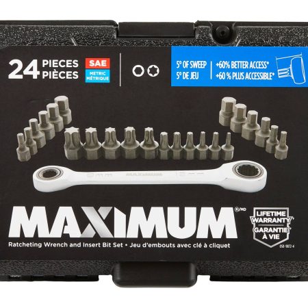 MAXIMUM Ratcheting Bit Wrench Set, 24-pc