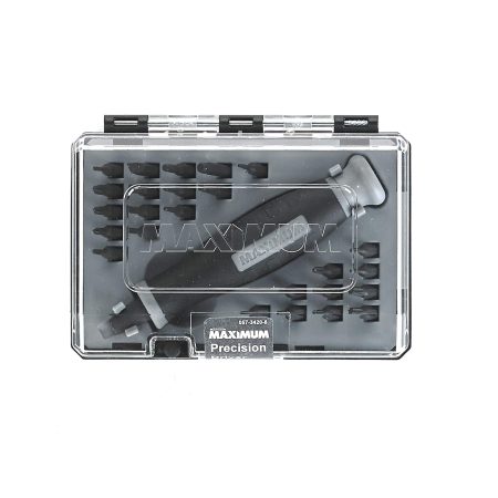 Maximum 25-pc Precision Screwdriver Set with S2 Black Oxide Bits and Plastic Case