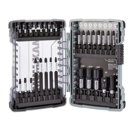 MAXIMUM Impact Magnetic Carbide Assorted Screw & Nut Driver Bit Set , 29-pc