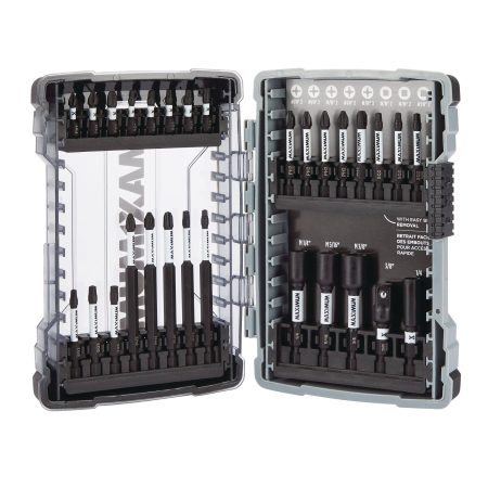 MAXIMUM Impact Magnetic Carbide Assorted Screw & Nut Driver Bit Set , 29-pc