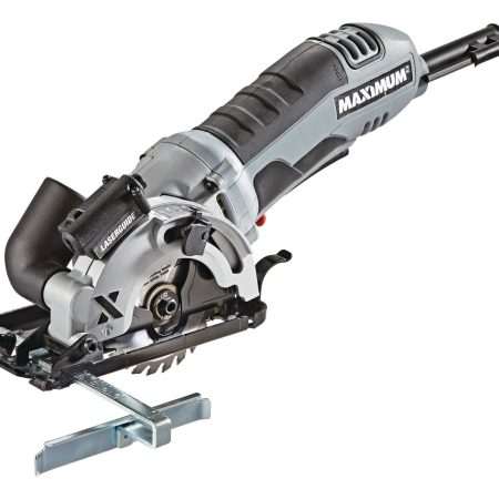 MAXIMUM 4A Heavy-Duty Compact Circular Saw with Assorted Blades & Laser Guide, 3-3/8-in