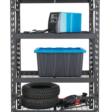 MAXIMUM Adjustable 4-Shelf Heavy Duty Steel Metal Storage Rack / Shelving Unit, 48 x 24 x 72-in