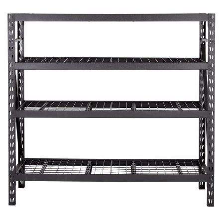 MAXIMUM Adjustable 4-Shelf Heavy Duty Steel Metal Storage Rack / Shelving Unit, 77 x 24 x 72-in